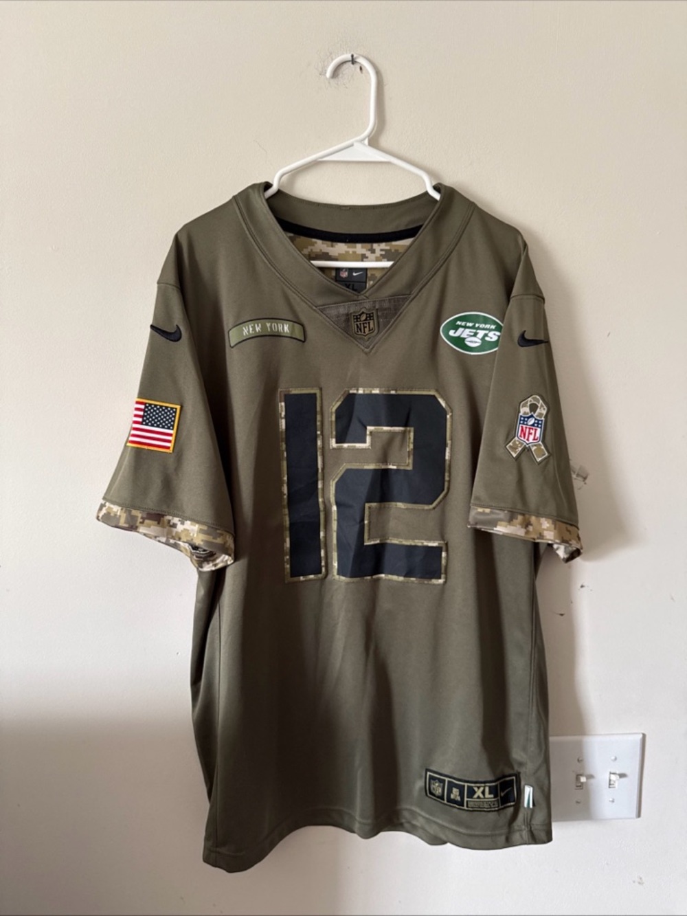 Men’s Nike Joe Namath #12 New York Jets Salute To Service NFL Jersey Sz XL RARE